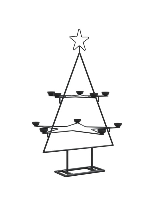 Metallinen koristejoulukuusi musta 75 cm
