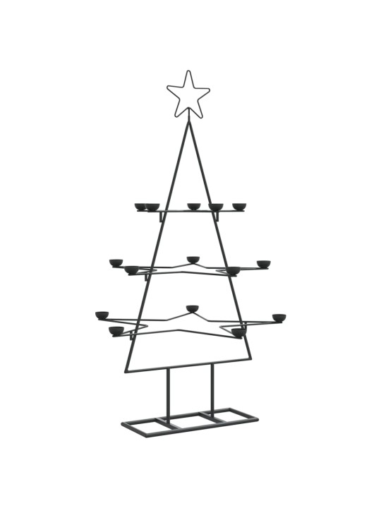 Metallinen koristejoulukuusi musta 105 cm
