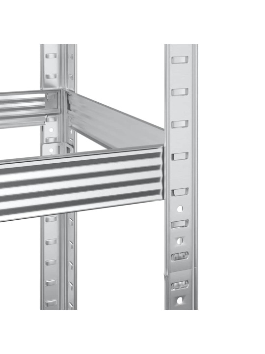 2-kerroksiset rengashyllyt 2kpl hopea 110x40x180cm teräs ja puu