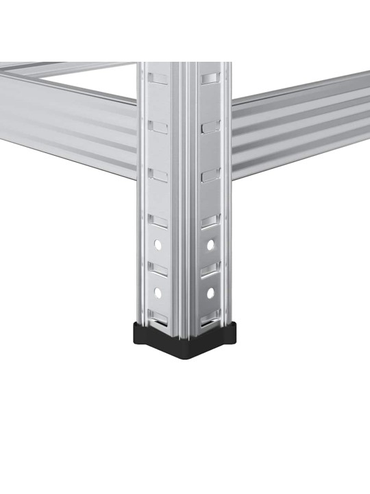 2-kerroksiset rengashyllyt 2kpl hopea 110x40x180cm teräs ja puu