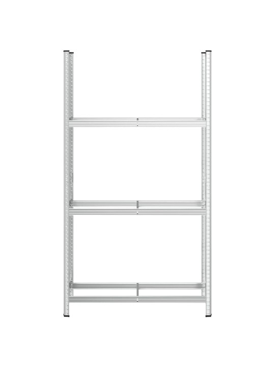 3-kerroksinen rengashylly hopea 110x40x200 cm teräs