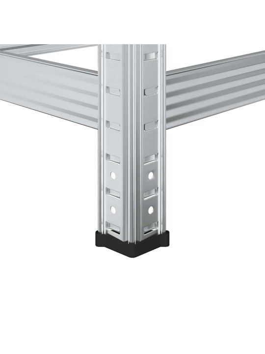 3-kerroksiset rengashyllyt 2 kpl hopea 110x40x200 cm teräs