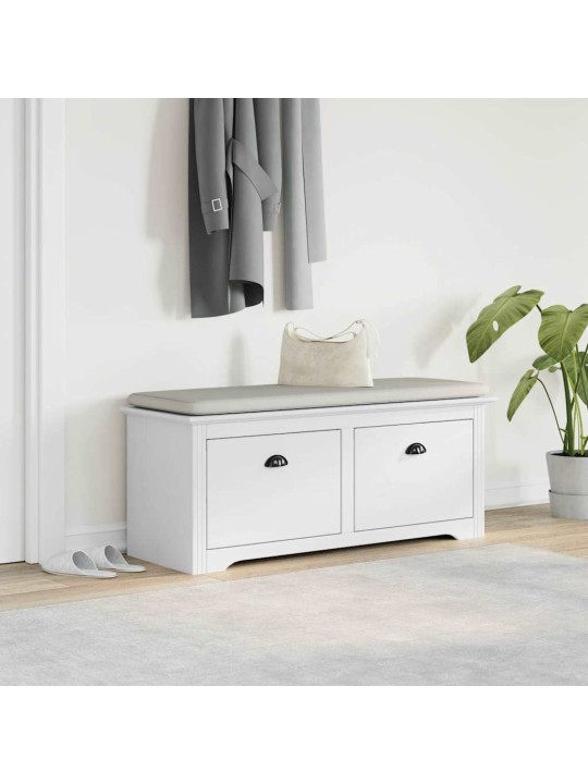 Eteisen penkki BODO valkoinen 114x40x45 cm
