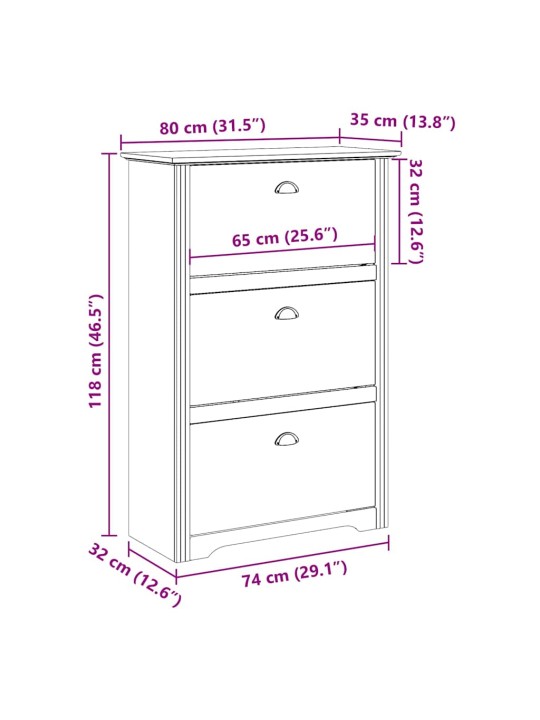 Kenkäteline bodo harmaa 80x35x118 cm