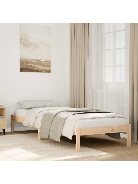 Sängynrunko erikoispitkä ilman patjaa 100x220 cm täysi mänty