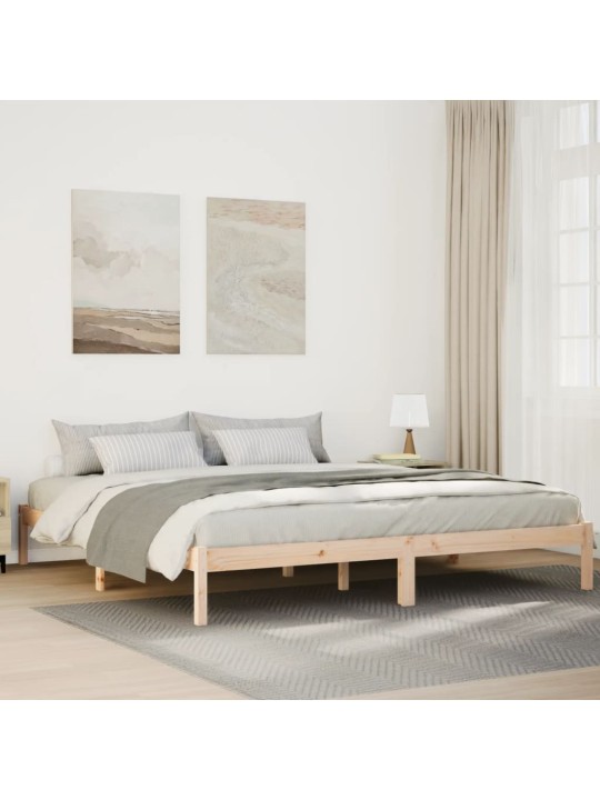 Sängynrunko erikoispitkä ilman patjaa 200x220 cm täysi mänty