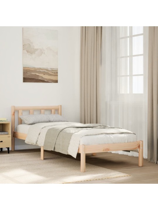 Sängynrunko erikoispitkä ilman patjaa 100x220 cm täysi mänty