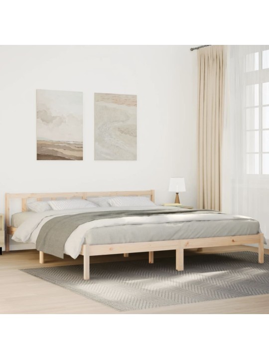 Sängynrunko erikoispitkä ilman patjaa 200x220 cm täysi mänty