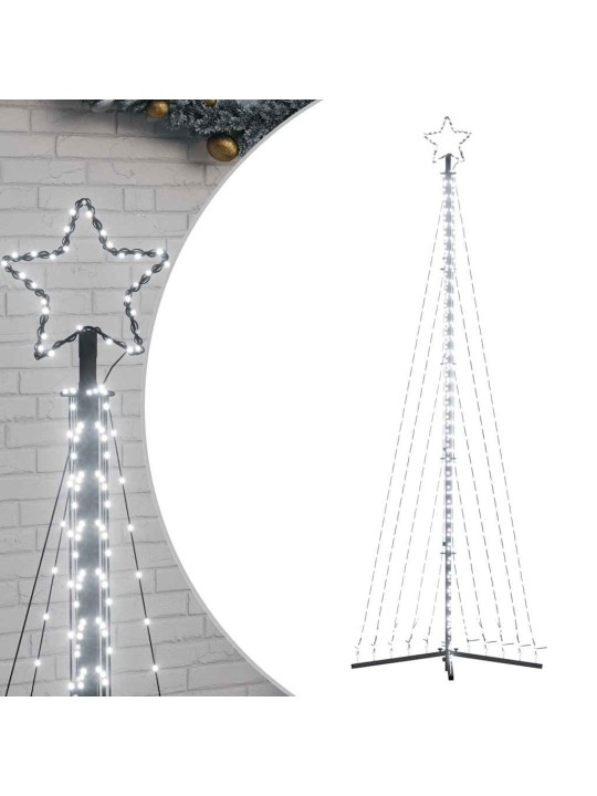 Led joulukuusi 495 kylmän valkoista led-valoa 300,5 cm