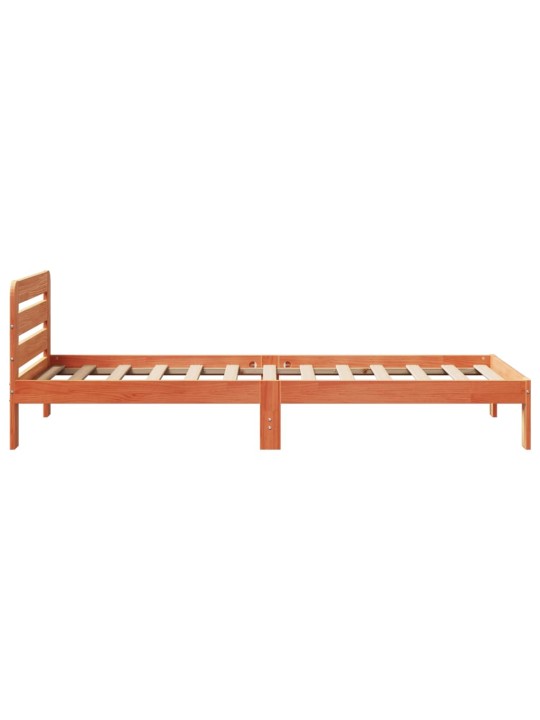 Sängynrunko ilman patjaa vahanruskea 75x190 cm täysi mänty