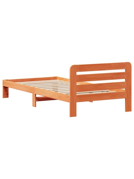 Sängynrunko ilman patjaa vahanruskea 75x190 cm täysi mänty