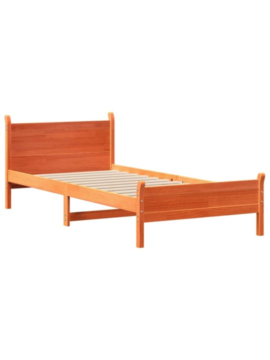 Sängynrunko ilman patjaa vahanruskea 75x190 cm täysi mänty