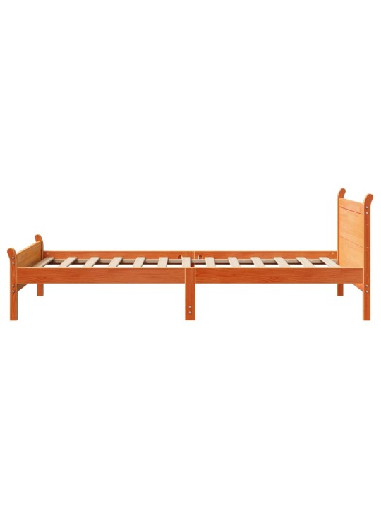 Sängynrunko ilman patjaa vahanruskea 75x190 cm täysi mänty
