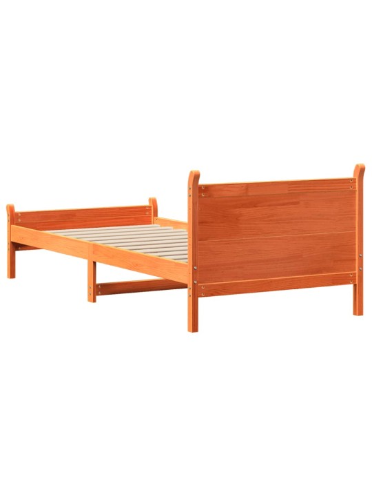 Sängynrunko ilman patjaa vahanruskea 75x190 cm täysi mänty