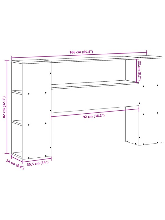 Sängynpääty säilytystilalla 160 cm täysi mänty