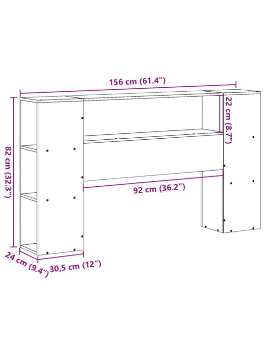 Sängynpääty säilytystilalla 150 cm täysi mänty