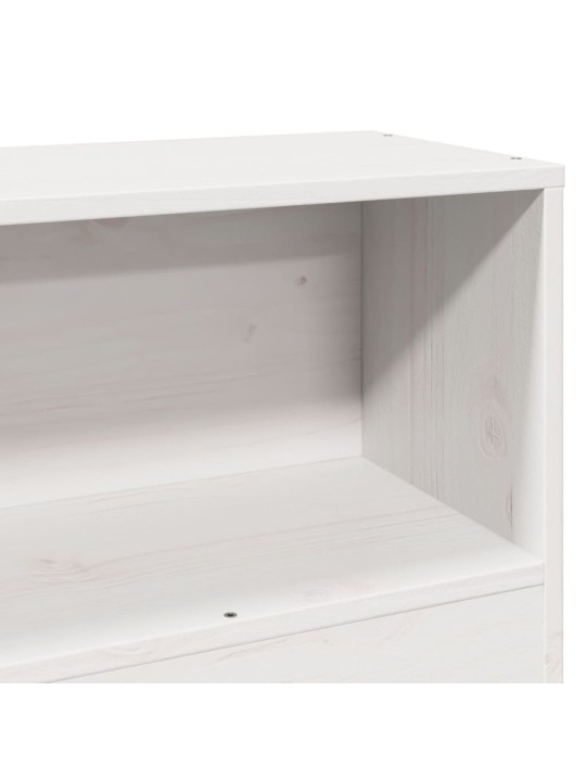 Sängynpääty säilytystilalla valkoinen 75 cm täysi mänty