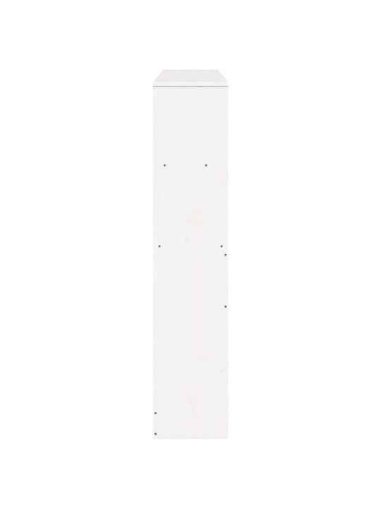 Sängynpääty säilytystilalla valkoinen 120 cm täysi mänty