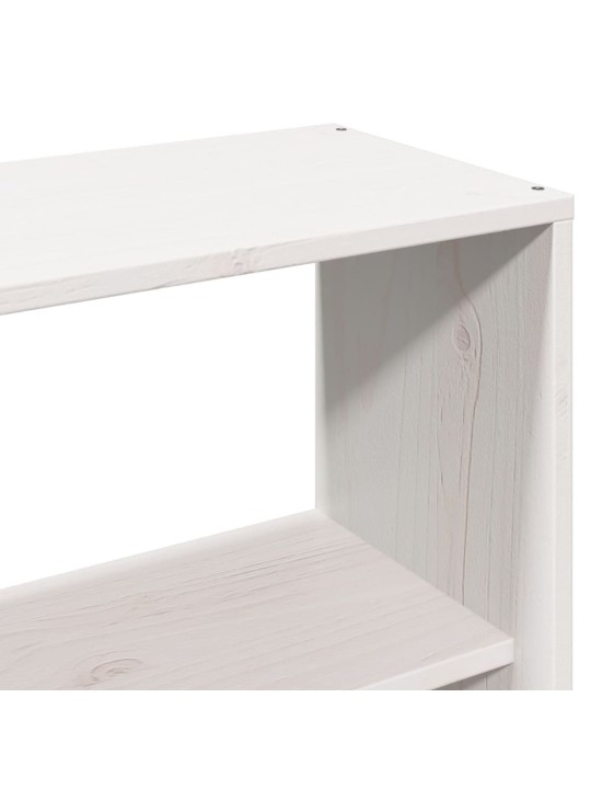 Sängynpääty säilytystilalla valkoinen 120 cm täysi mänty
