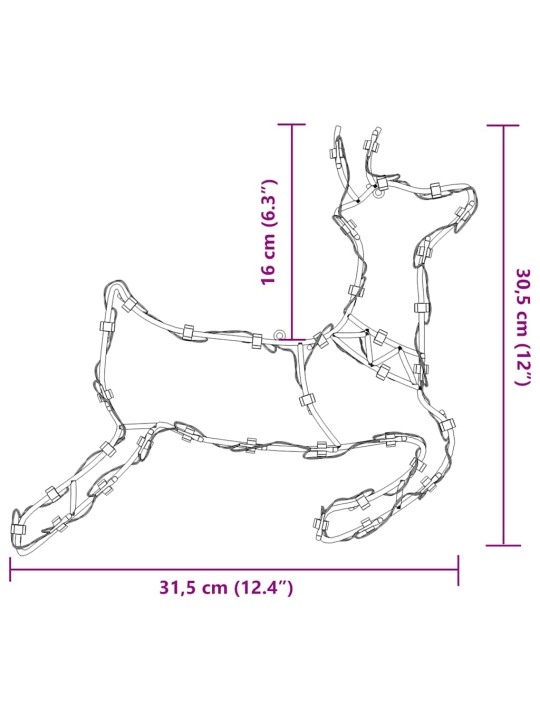 Jouluvalot poro silhouette 2 kpl 35 lediä lämmin valkoinen