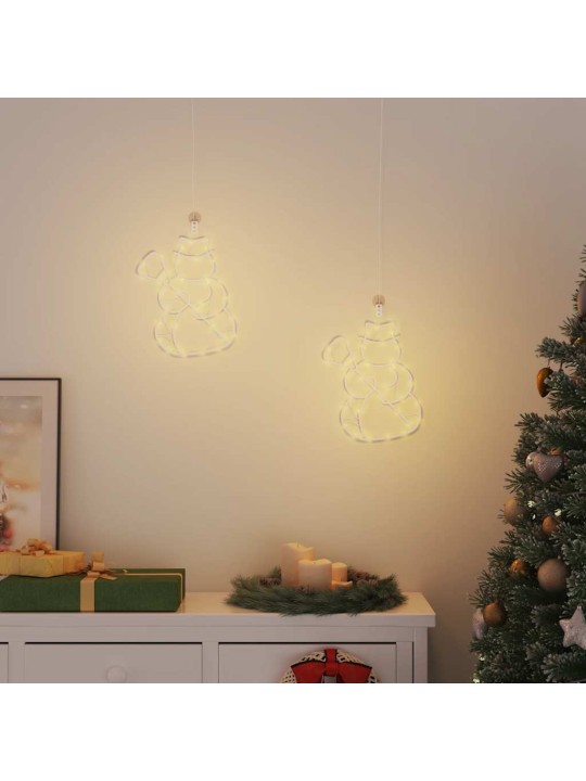Jouluvalot lumiukon siluetti 2 kpl 35 lediä lämmin valkoinen