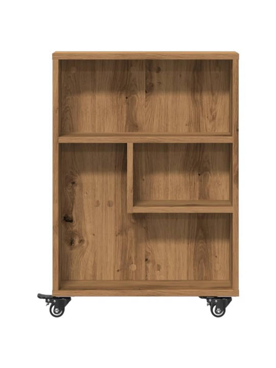 Kapea säilytysvaunu artesaani tammi 48x13x68 cm tekninen puu