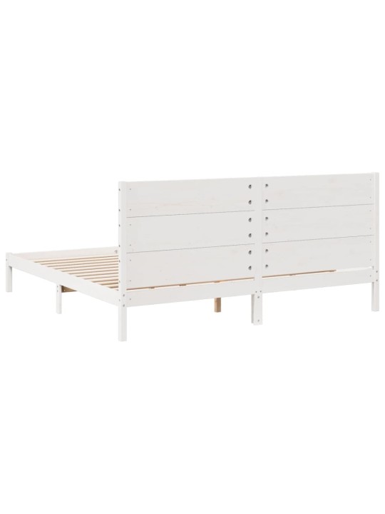 Sängynrunko erikoispitkä ei patjaa valk. 200x220 cm massiivipuu