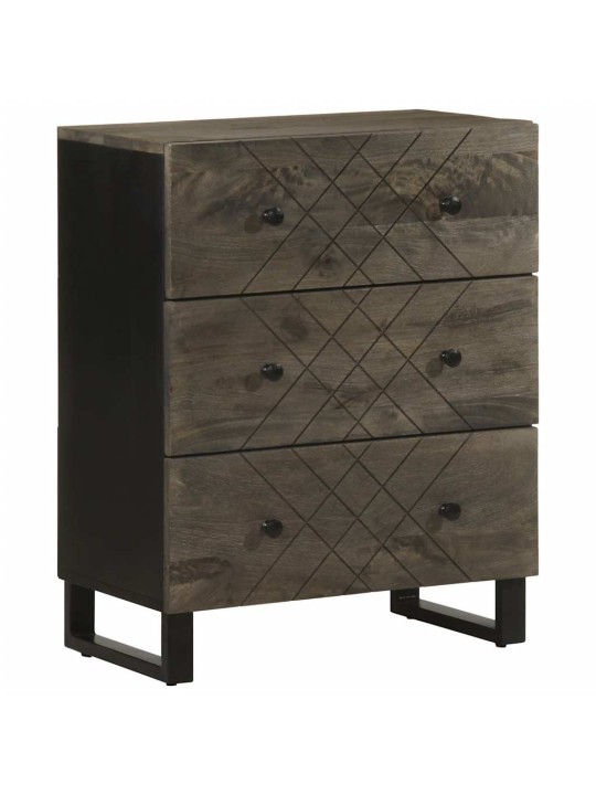 3-osaiset senkit musta 60x33x75 cm massiivipuu mango