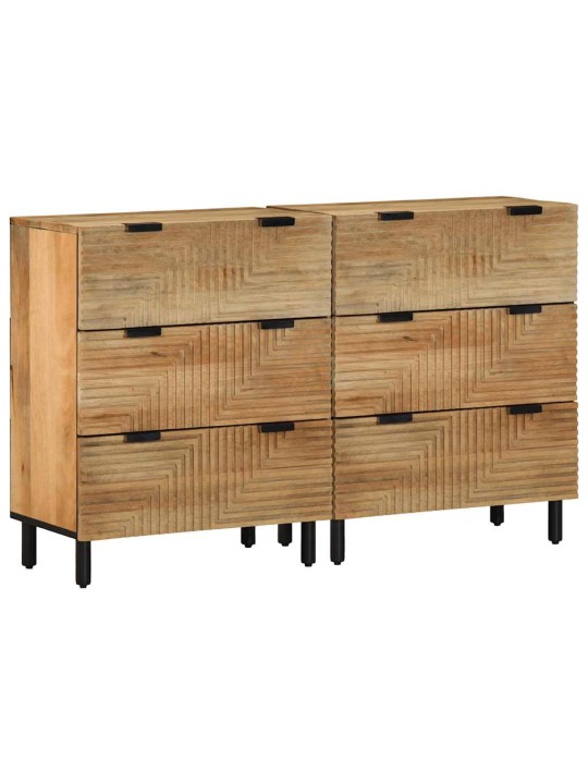 Senkit 2 kpl ruskea 60x33x75 cm massiivipuu mango