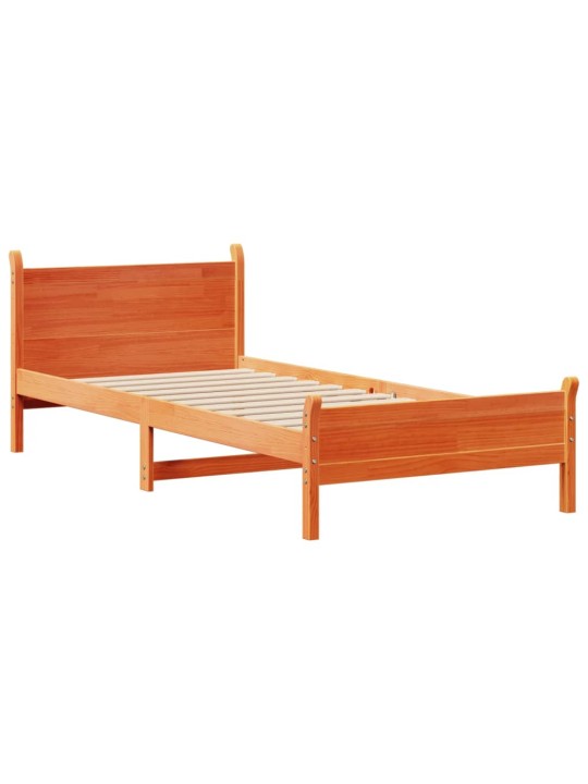 Sängynrunko ilman patjaa vahanruskea 75x190 cm täysi mänty