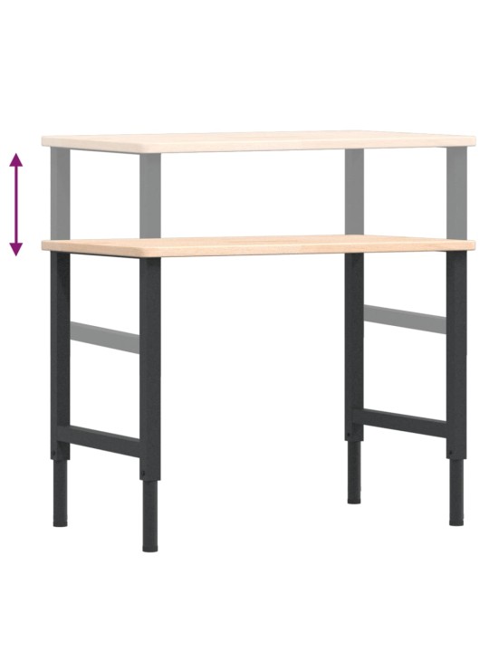 Työpenkki 100x60x(71,5-98) cm täysi tammi suorakaide