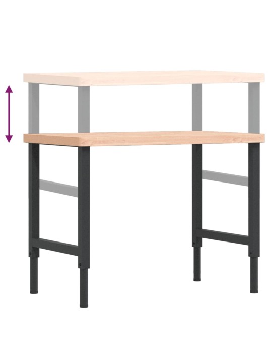 Työpenkki 100x60x(73-99,5) cm täysi pyökki suorakaide