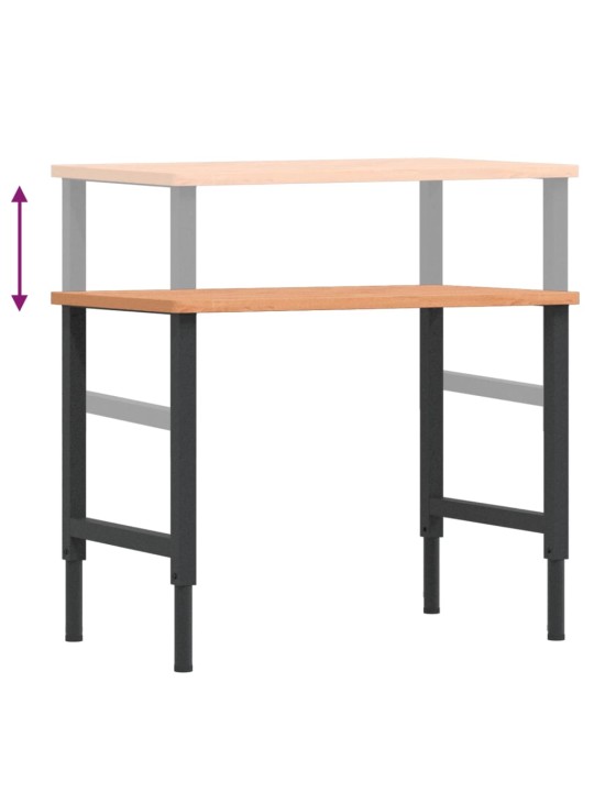 Työpenkki 100x60x(71,5-98) cm täysi pyökki suorakaide