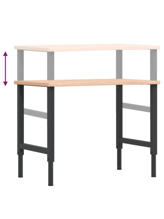 Työpenkki 100x(55-60)x(71,5-98) cm täysi pyökki