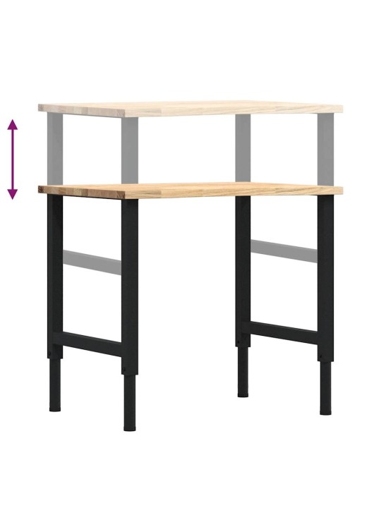 työpöytä 80x60x(71,5-98) cm massiivipuutammea