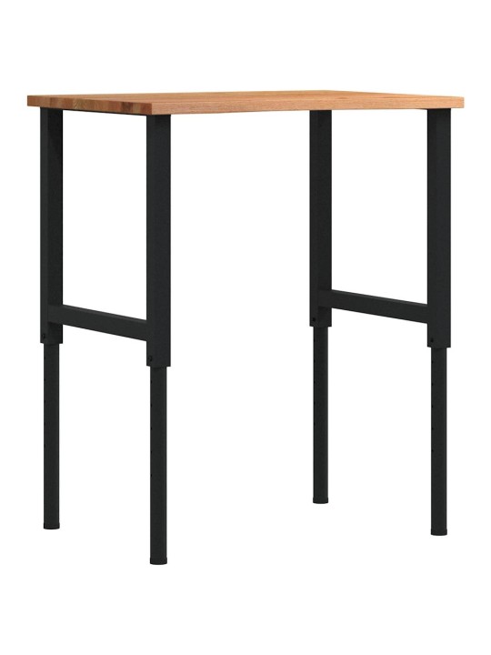 Työpöytä vaaleanruskea 80x60x(71,5-98) cm massiivipuutammea