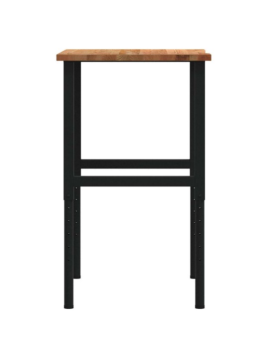 Työpöytä vaaleanruskea 80x60x(71,5-98) cm massiivipuutammea