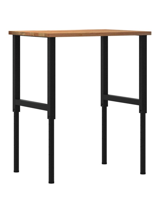 Työpöytä vaaleanruskea 80x60x(71,5-98) cm massiivipuutammea