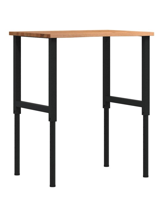 Työpöytä vaaleanruskea 80x60x(71,5-98) cm massiivipuutammea