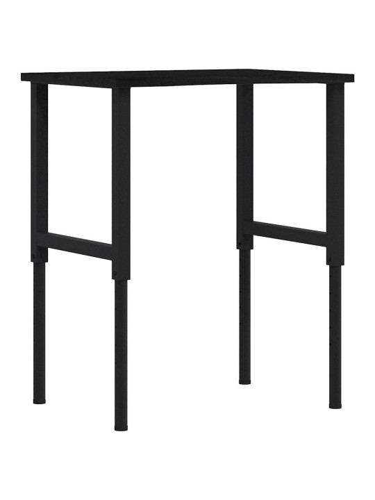 Työpöytä tummanruskea 80x60x(71,5-98) cm massiivipuutammea
