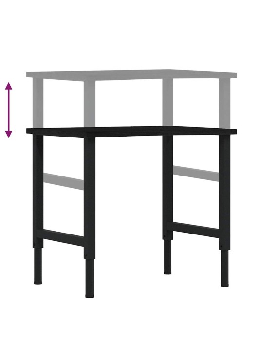 Työpöytä tummanruskea 80x60x(71,5-98) cm massiivipuutammea