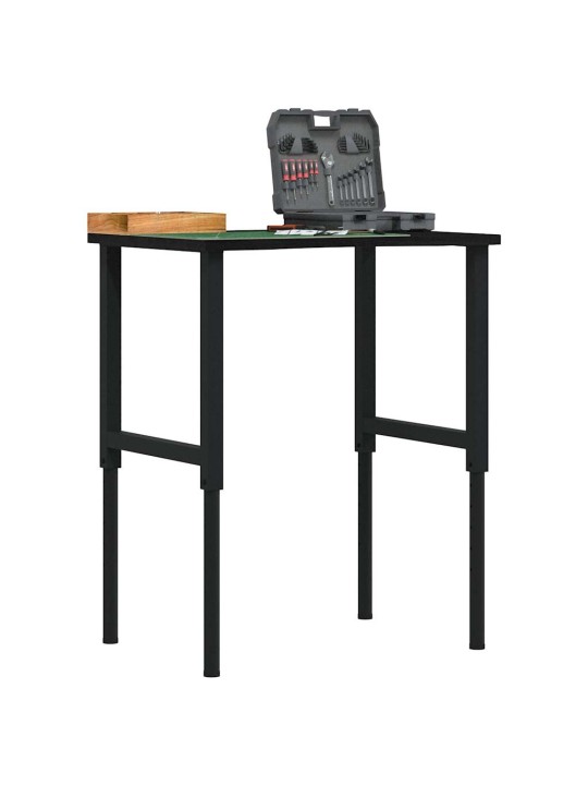 Työpöytä tummanruskea 80x60x(71,5-98) cm massiivipuutammea