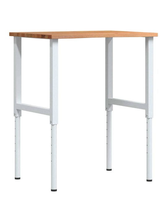 Työpöytä vaaleanruskea 80x60x(71,5-98) cm massiivipuutammea