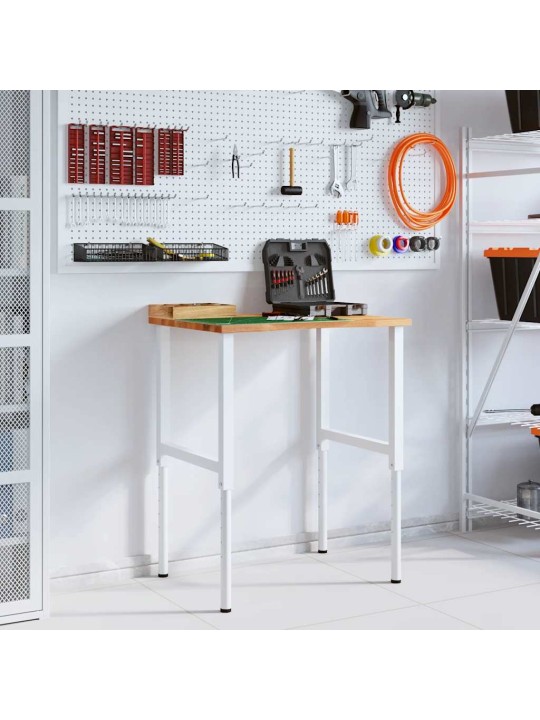Työpöytä vaaleanruskea 80x60x(71,5-98) cm massiivipuutammea