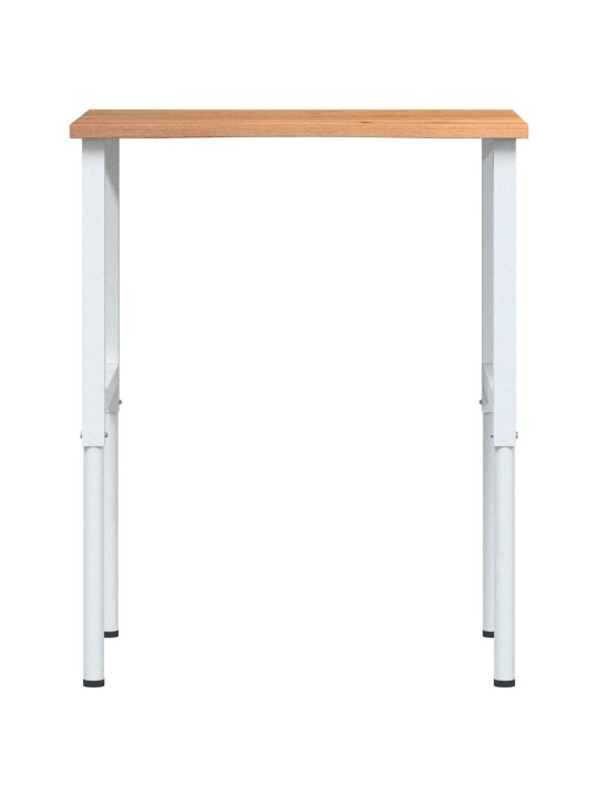 Työpöytä vaaleanruskea 80x60x(71,5-98) cm massiivipuutammea