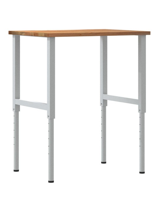 Työpöytä vaaleanruskea 80x60x(71,5-98) cm massiivipuutammea