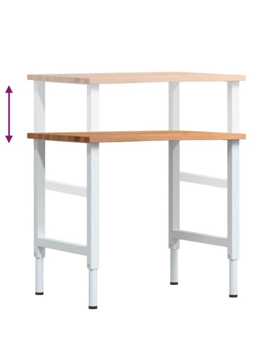 Työpöytä vaaleanruskea 80x60x(71,5-98) cm massiivipuutammea