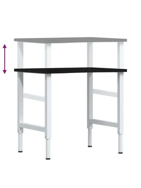 Työpöytä tummanruskea 80x60x(71,5-98) cm massiivipuutammea