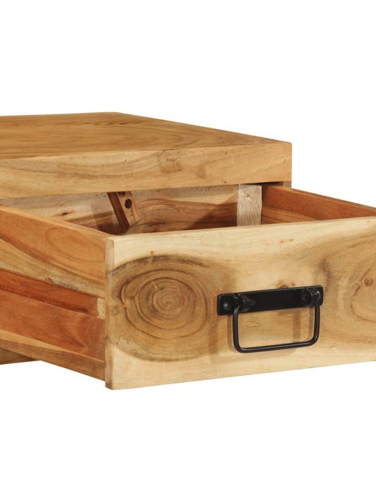 Seinälle asennettava tv-kaappi 80x30x19 cm massiivipuu akaasia