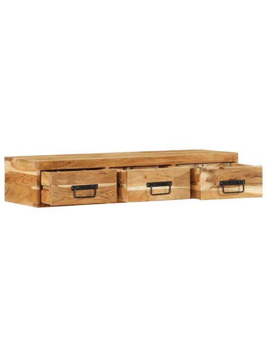 Seinä-tv-kaappi 100x30x19 cm massiivipuu akaasia
